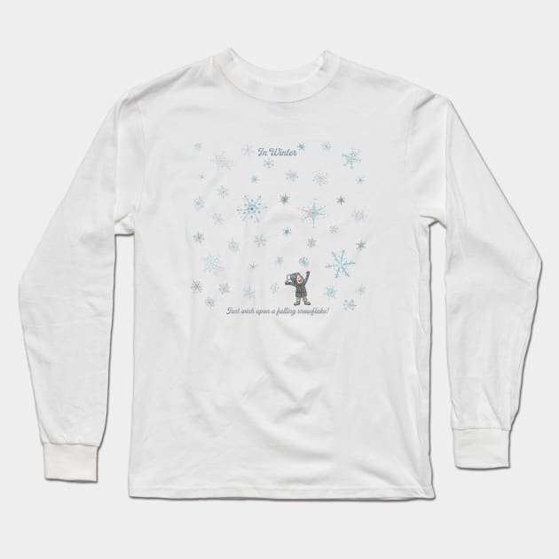 Just wish upon a snowflake - winter Long Sleeve T-Shirt by mnutz